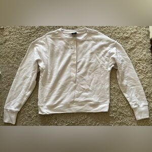 PACSUN white long sleeve knit thin sweat shirt top small s NWT